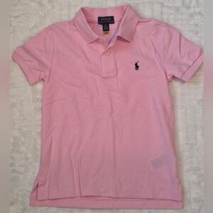 Ralph Lauren Kids Size 5 Pink Polo Shirt w/ Navy Logo. NWOT Never Worn.